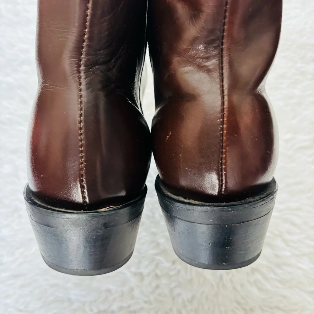 Cowtown Brown Leather sides Zip Men's Boots size 9.5 D